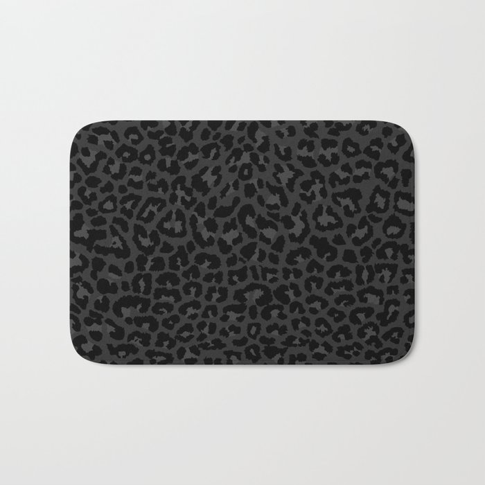Dark abstract leopard print Bath Mat