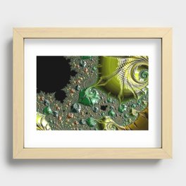 Green Gold Fractal Design Like Sea Shell Recessed Framed Print