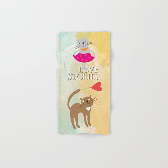 Cats - love stories Hand & Bath Towel