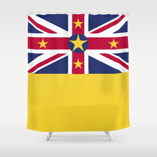 Niue Flag Emblem Shower Curtain By Textures Society6