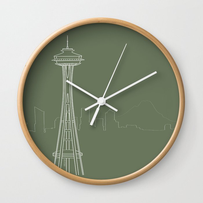 Seattle by Friztin Wall Clock