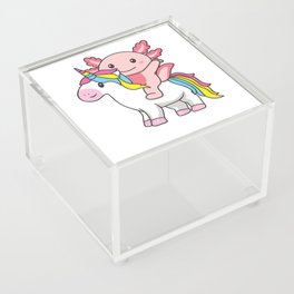 Pansexual Flag Pride Lgbtq Axolotl On Unicorn Acrylic Box