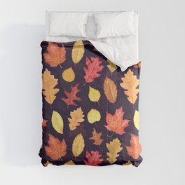 Autumn Leaves - dark plum Comforter