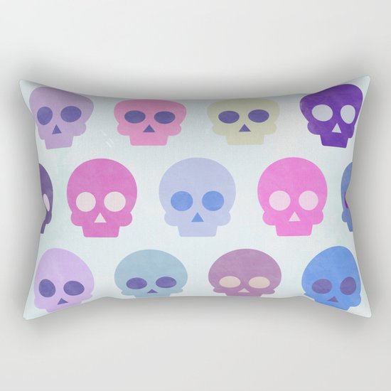Colorful Skull Cute Pattern III Rectangular Pillow