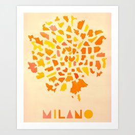 Map of Milan Art Print