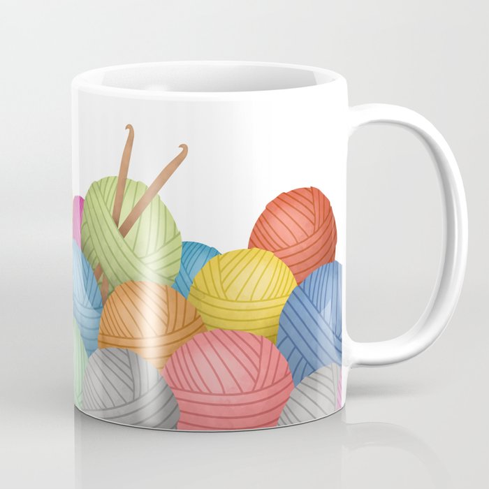 Two Crochet Hooks And A Lot Of Yarn Coffee Mug by A Little Leafy