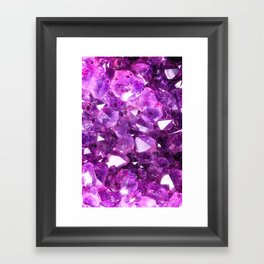 Purple Amethyst Crystal Framed Art Print