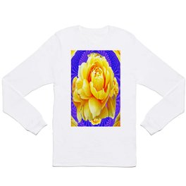 Yellow Rose Purple Abstract Long Sleeve T-shirt