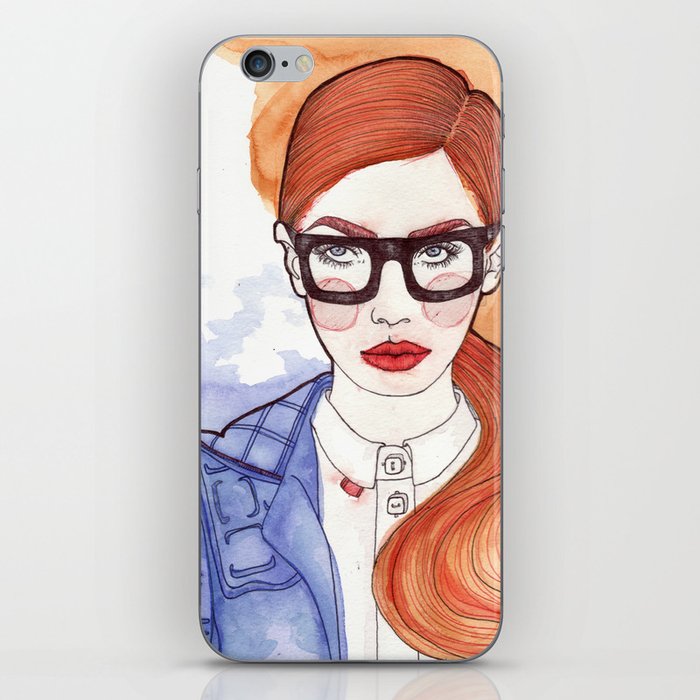 Redhead With Glasses iPhone Skin