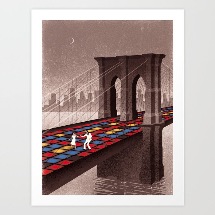 Dancing on the Bridge Art Print