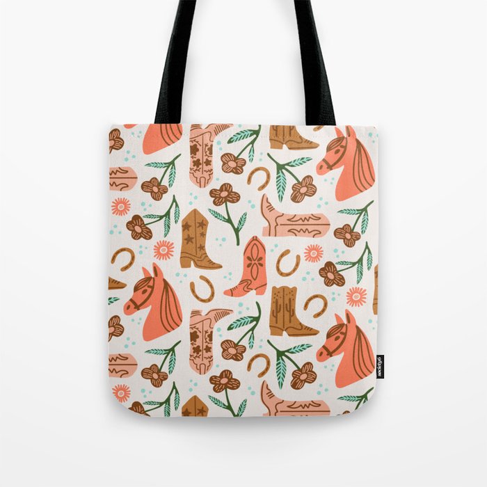 Cowgirl Pattern in Desert Tote Bag
