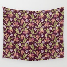 Blooming Beets Brown Wall Tapestry