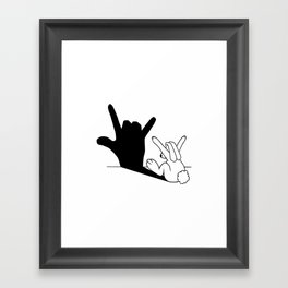 Rabbit Love Hand Shadow Framed Art Print