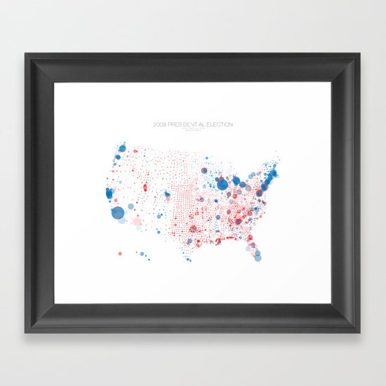 Election Mapping 2008 Framed Art Print