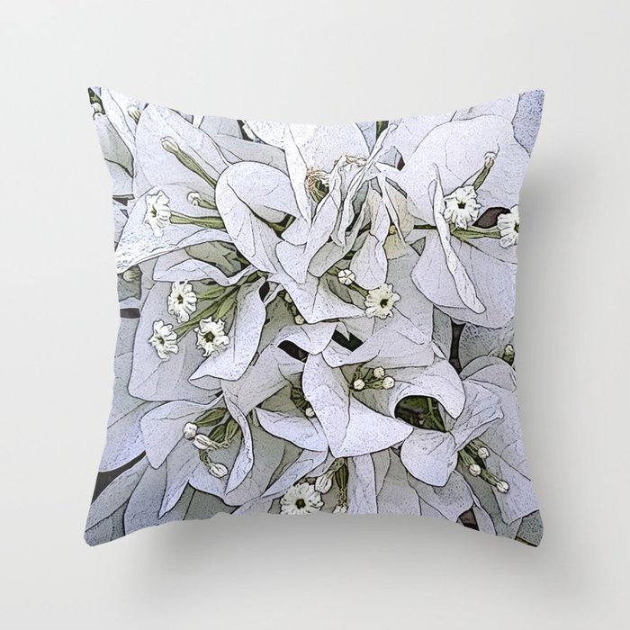 Texture of white flowers Throw Pillow