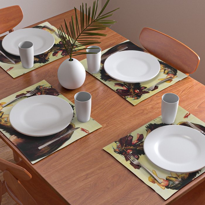King Kong 1933 Placemat by Bacchus Del Nueve Society6