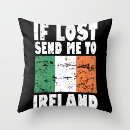 Ireland Flag Saying Throw Pillow
