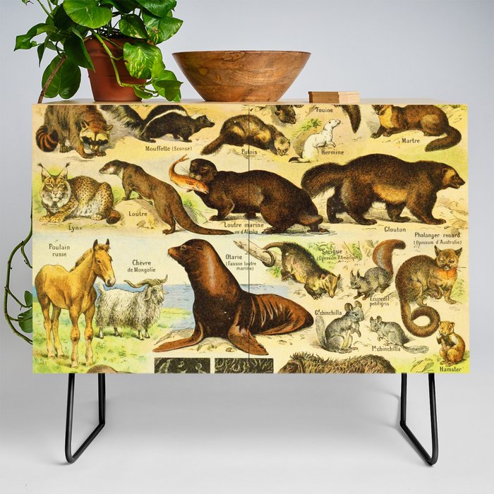 Adolphe Millot "Animals with furs" Credenza