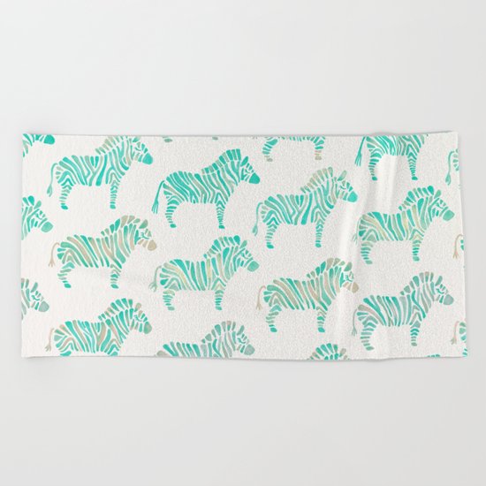 Zebras – Mint Palette Beach Towel