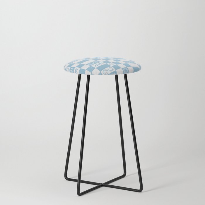 HAPPY Checkerboard 2.0 (Morning Sky Light Blue Color) Counter Stool