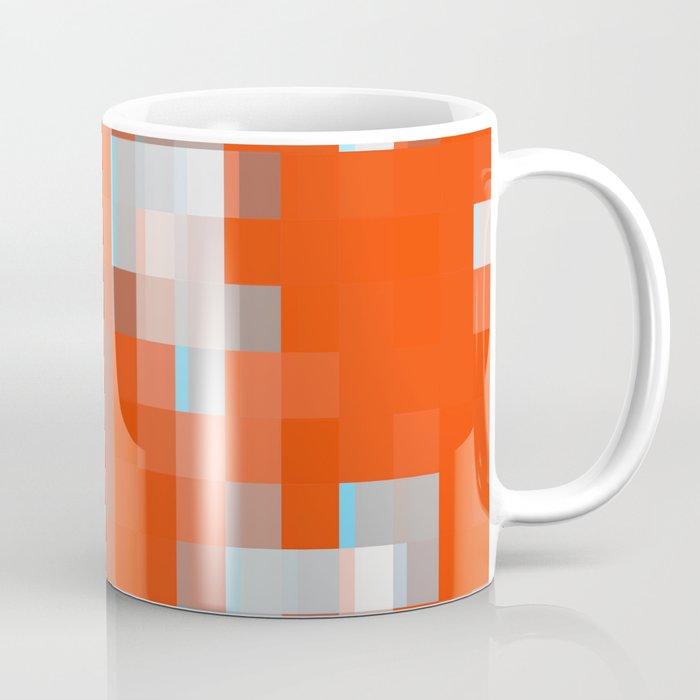 geometric pixel square pattern abstract background in orange blue Coffee Mug
