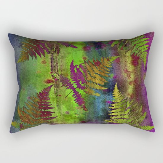 Colorful Fern Leaves Rectangular Pillow
