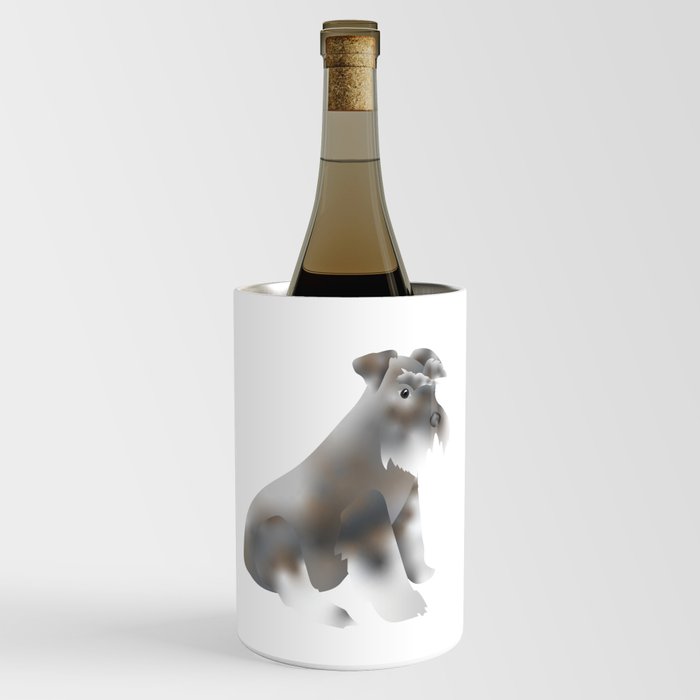  schnauzer breed dog isolated in digital drawing Wine Chiller