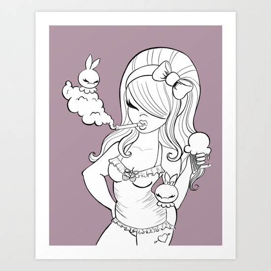 A Smoke and a Scoop Art Print