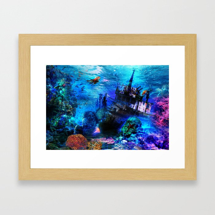 Bottom of the ocean Framed Art Print