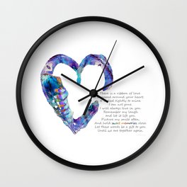 Blue Heart Art For Grief Healing - Ribbon Of Love Wall Clock
