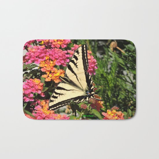 Swallowtail on Lantana Bath Mat