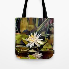 beautiful water lily reflecting in the water Tote Bag