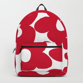 Red Retro Flowers White Background #decor #society6 #buyart Backpack