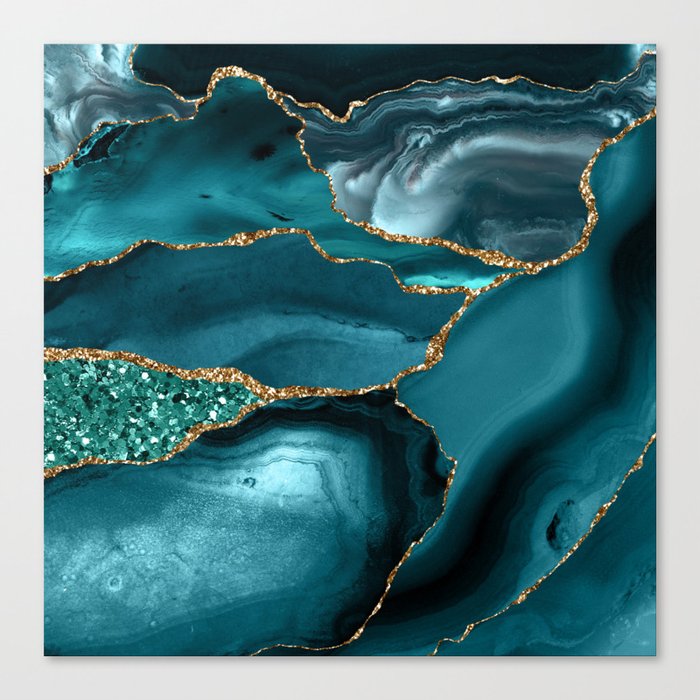 Agate Glitter Ocean Texture 10 Canvas Print
