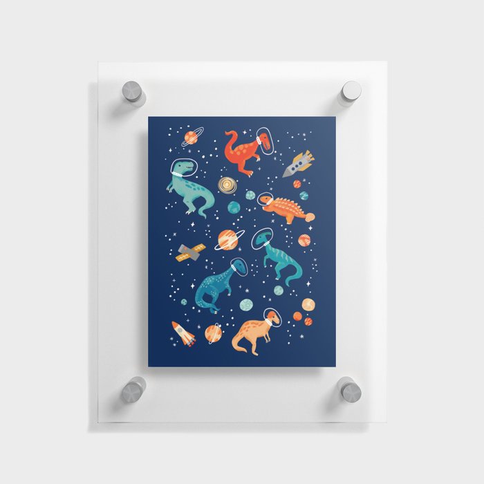 Painted Space Dinosaurs Floating Acrylic Print