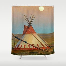 “Evening on the Blackfeet Reservation” by Maynard Dixon Shower Curtain