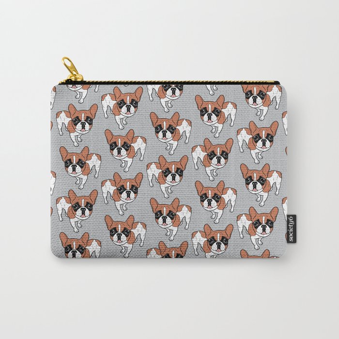 Black Mask Red Pied French Bulldog Carry-All Pouch