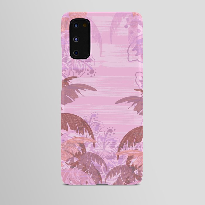 Polynesian Palm Trees And Hibiscus Sunset Abstract Android Case