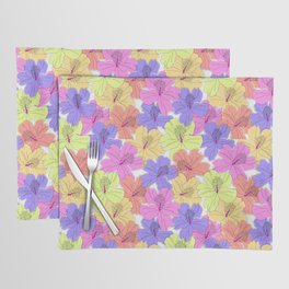 Seamless colorful pattern Hawaiian flowers Placemat