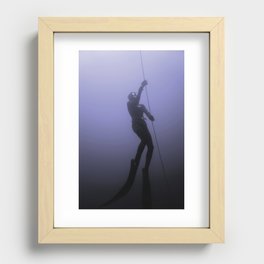 Freediver ascends. Recessed Framed Print