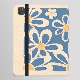 FlowerPower - Blue Daisy Colourful Retro Minimalistic Art Design Pattern iPad Folio Case