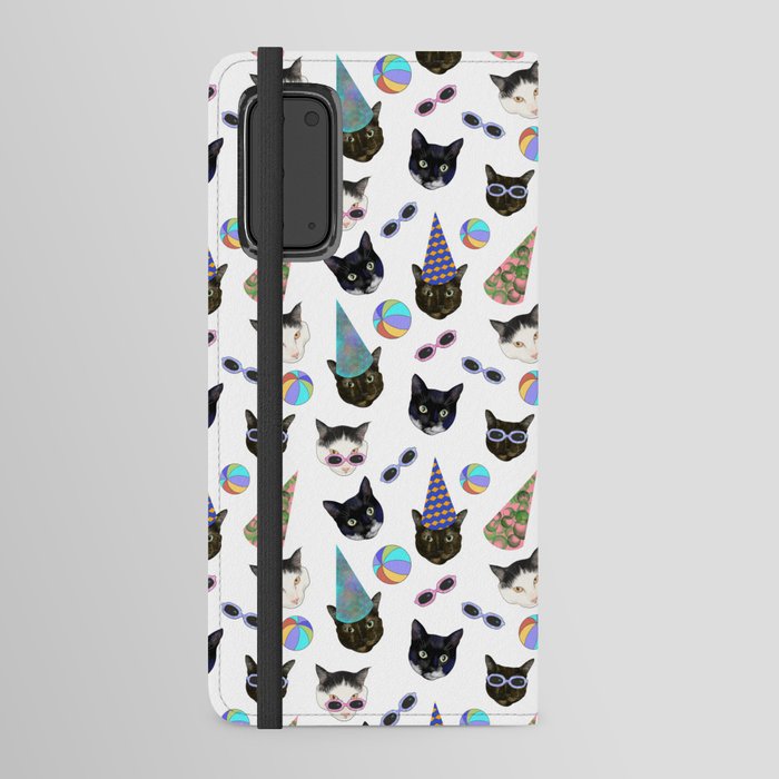 Festive Birthday Cat Party Android Wallet Case