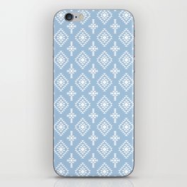 Pale Blue and White Native American Tribal Pattern iPhone Skin