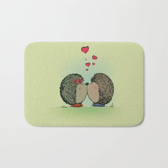 Hedgehogs in love Bath Mat