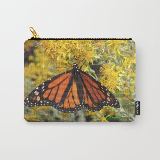 Monarch on Rubber Rabbitbrush Carry-All Pouch