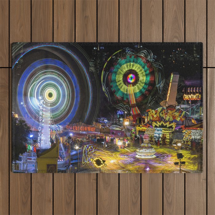 Fairground Attraction (diptych - right side) Outdoor Rug