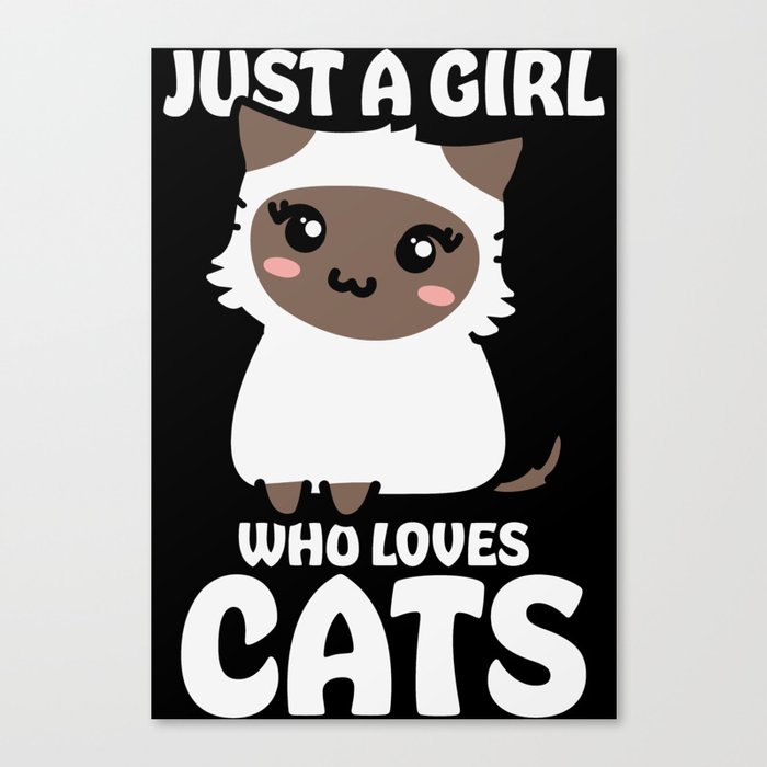 Just A Girl Who Loves Cats Canvas Print