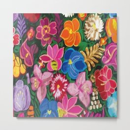 Oaxaca colorful flowers mexican style embroidery Metal Print | Colorfulembroidery, Latin, Mexicanfabric, Bohostyle, Oaxacastyle, Mexicantextile, Mexicanamerican, Interiordesign, Mexicanclothes, Oaxaca 