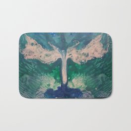 Turquoise Guardian Angel Bath Mat | Green, Angels, Painting, Protection, Handpainted, Guardianangel, Acrylicpour, Blues, Angelic, Water 