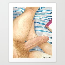 Male Nude Watercolor Art Print